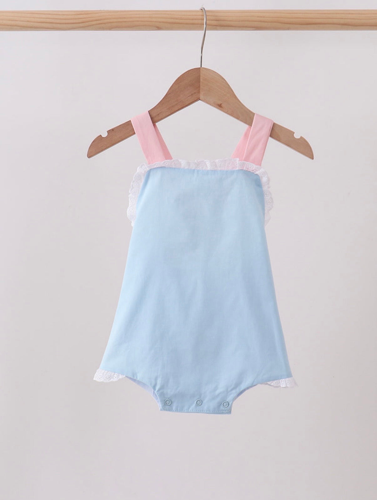 Blue Ruffle Bow Sunsuit