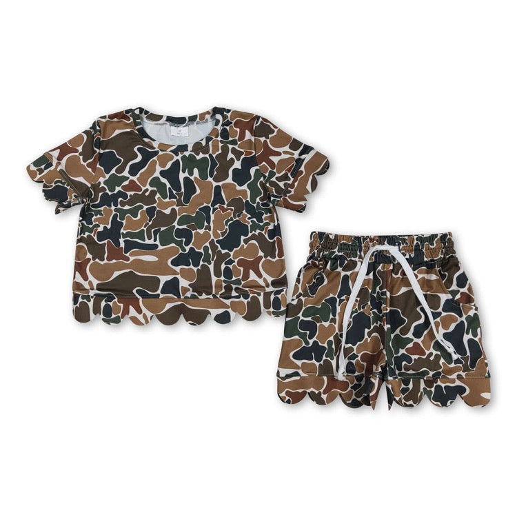 Camo girls Scallop set
