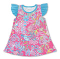 Shell watercolor flutter dress