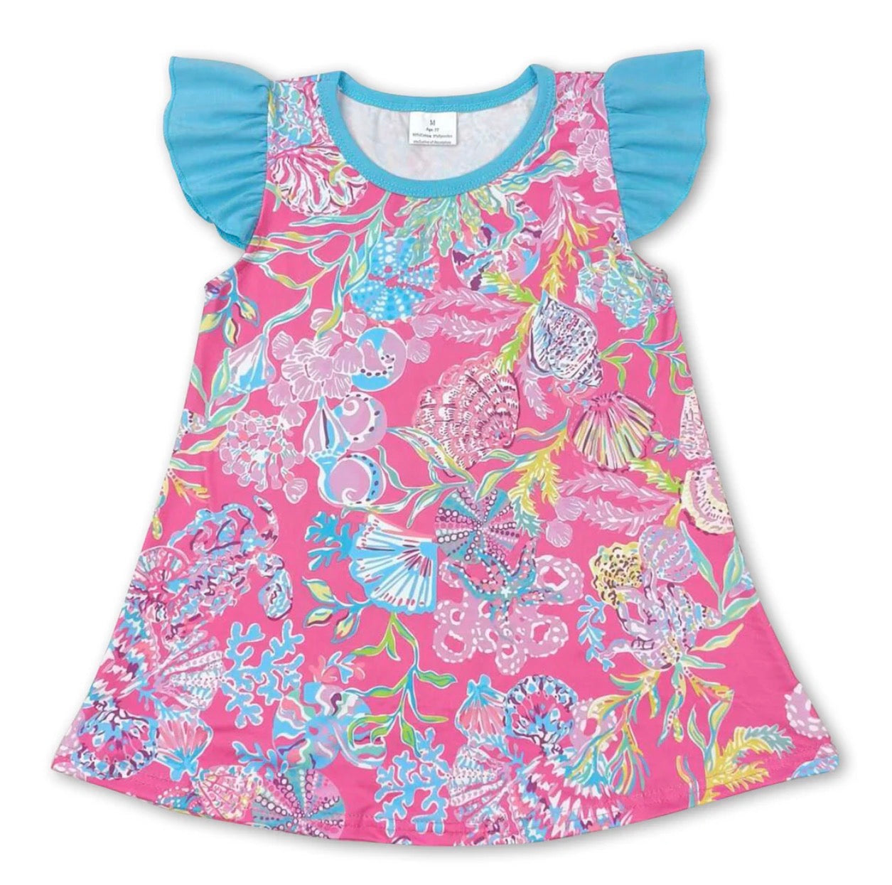 Shell watercolor flutter dress