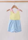 Yellow & Blue Bow romper