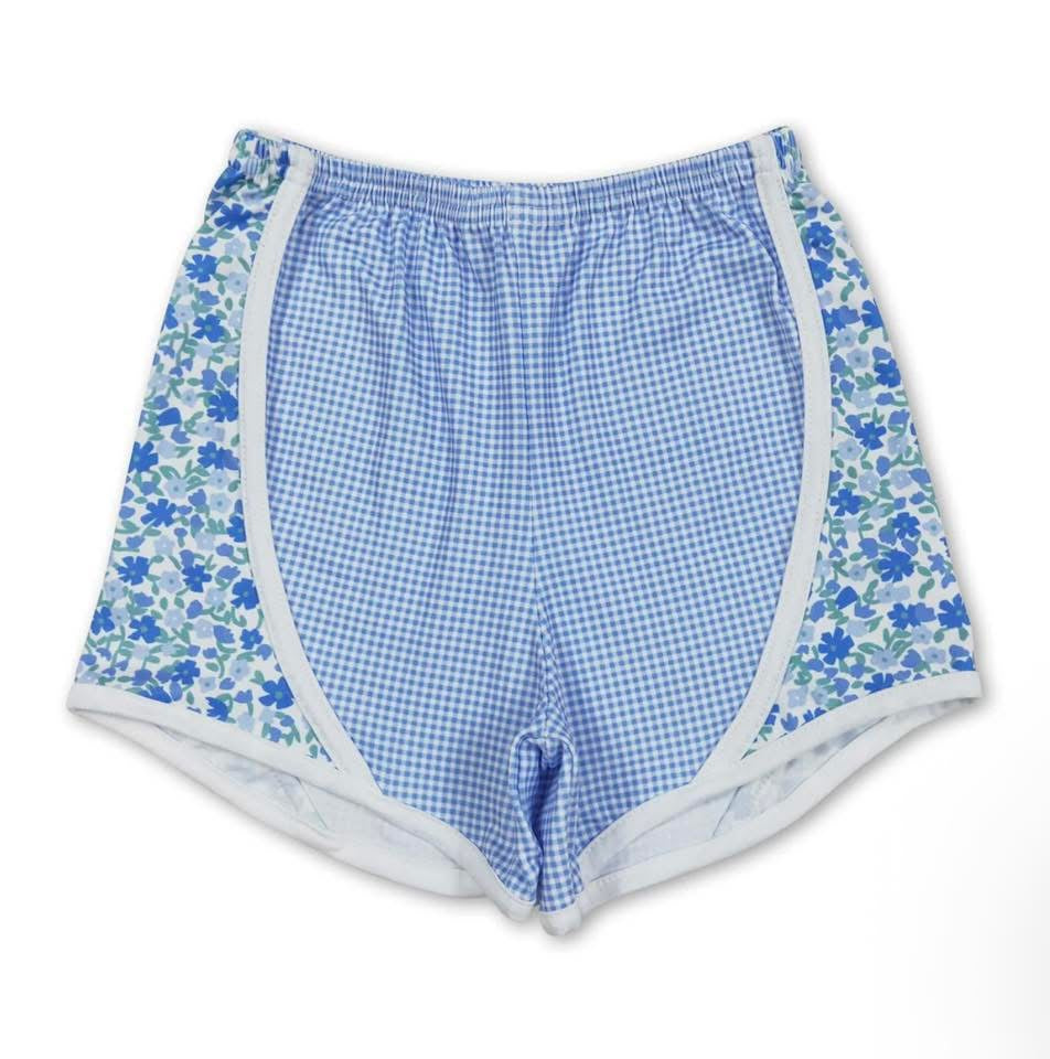 Blue patchwork shorts