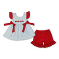 Red ride girls shorts set