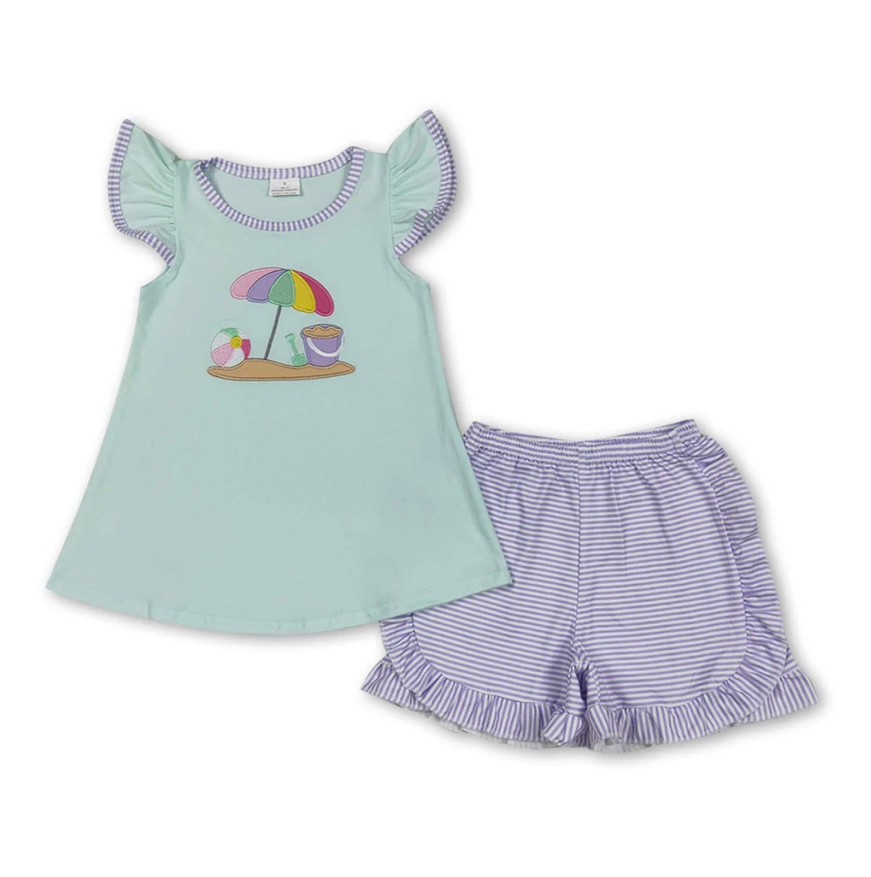 Beach day girls shorts set