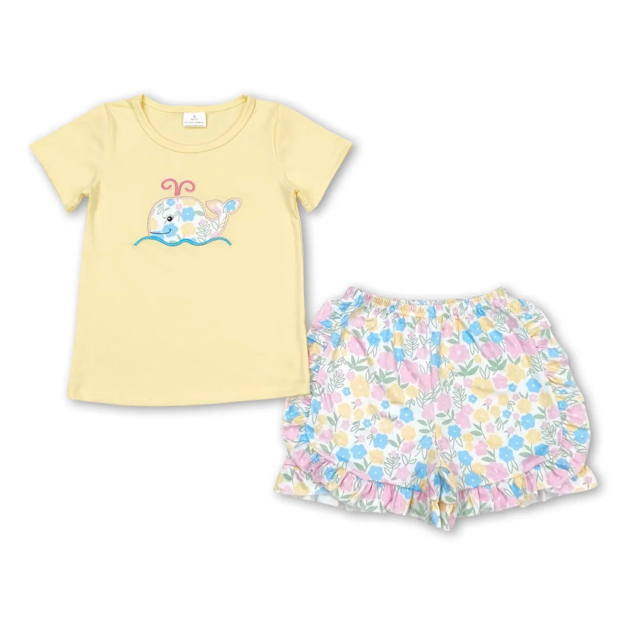 Whale girls shorts set