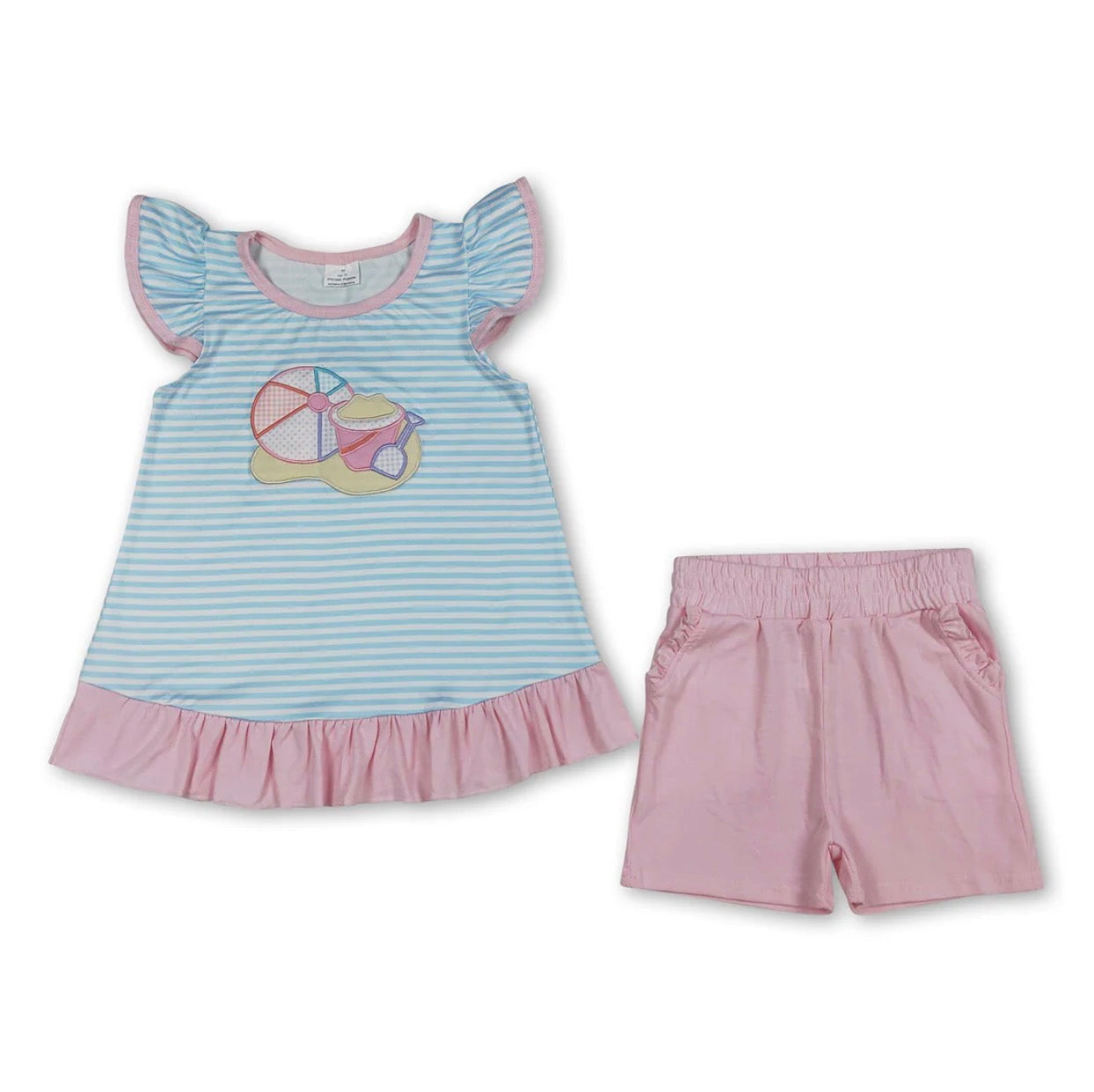 Beach ball girls shorts set