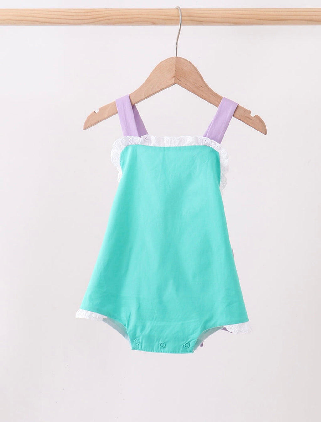 Green Ruffle Bow Sunsuit