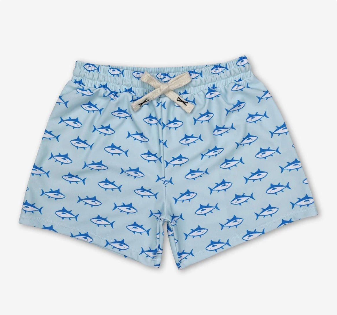 Fish swim trunks