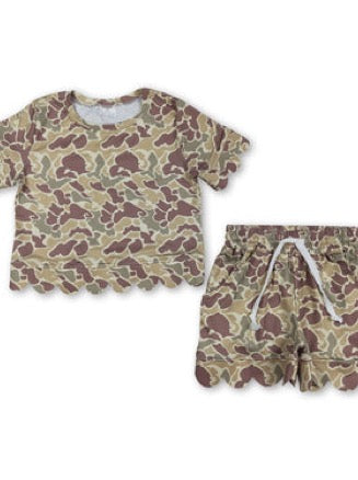 Camo girls Scallop set