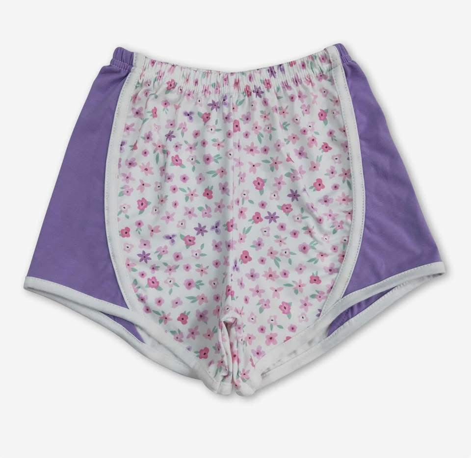 Purple patchwork shorts