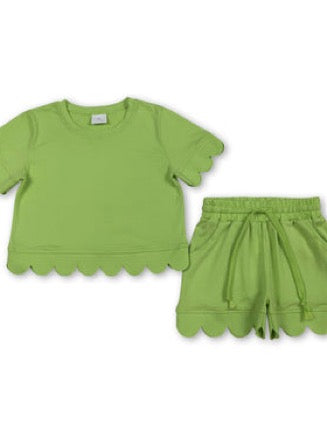 Solid girls scallop set