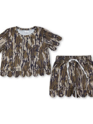 Camo girls Scallop set