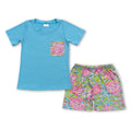 Turtle watercolor boys shorts set