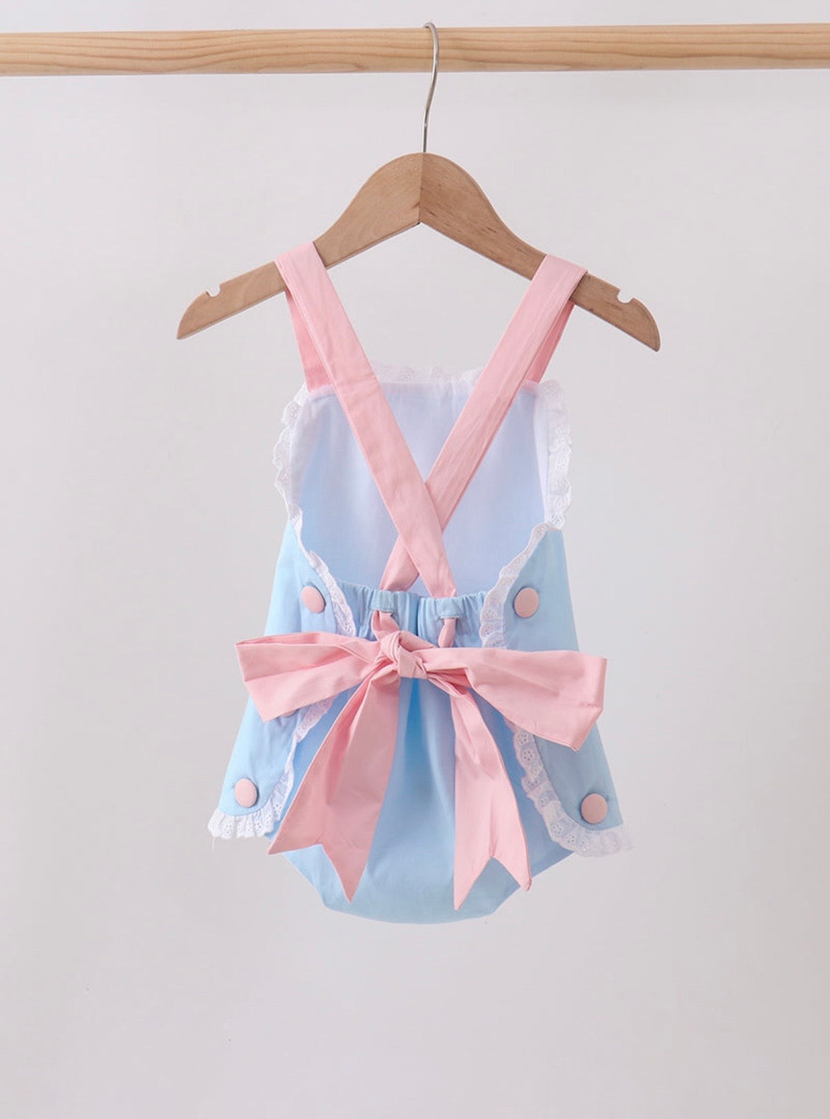 Blue Ruffle Bow Sunsuit