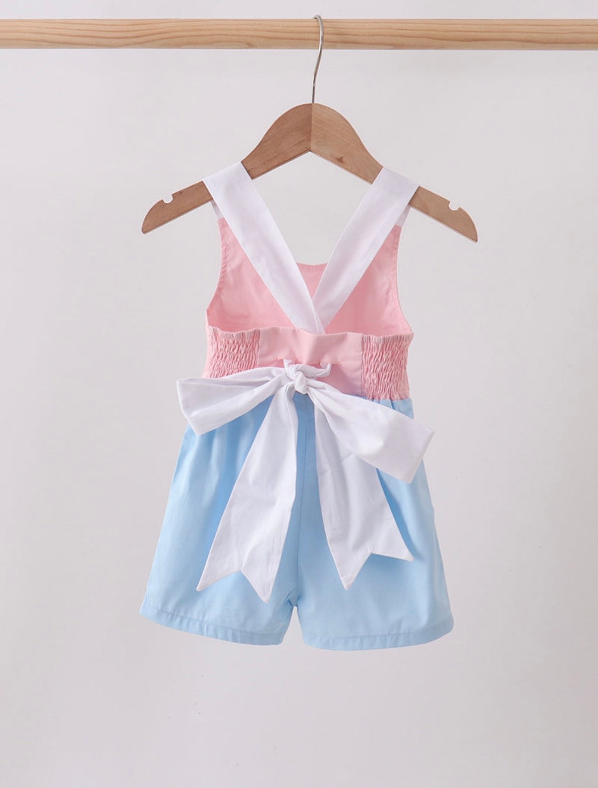 Pink & Blue Bow romper