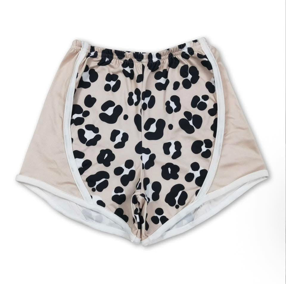 Leopard patchwork shorts