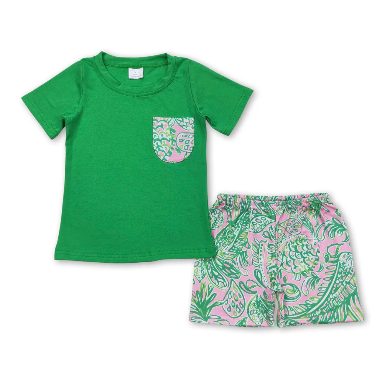 Fish watercolor boys shorts set