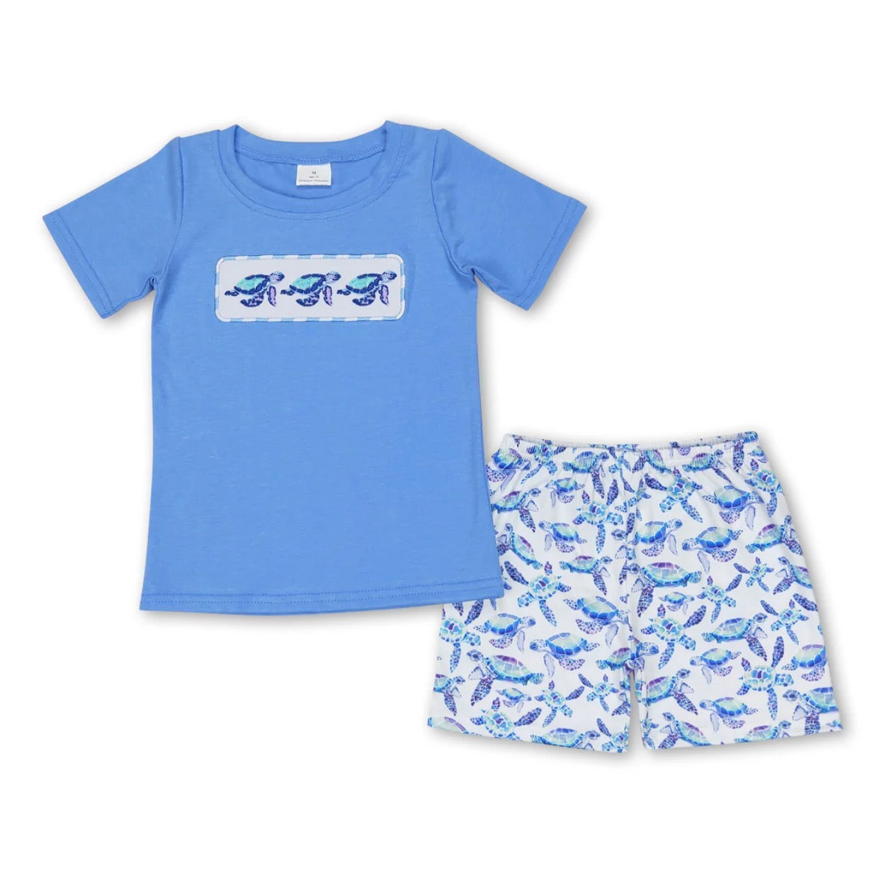 Sea turtle boys shorts set
