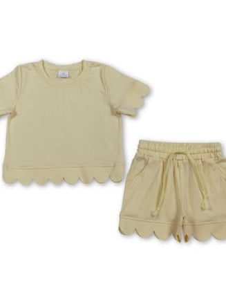 Solid girls scallop set