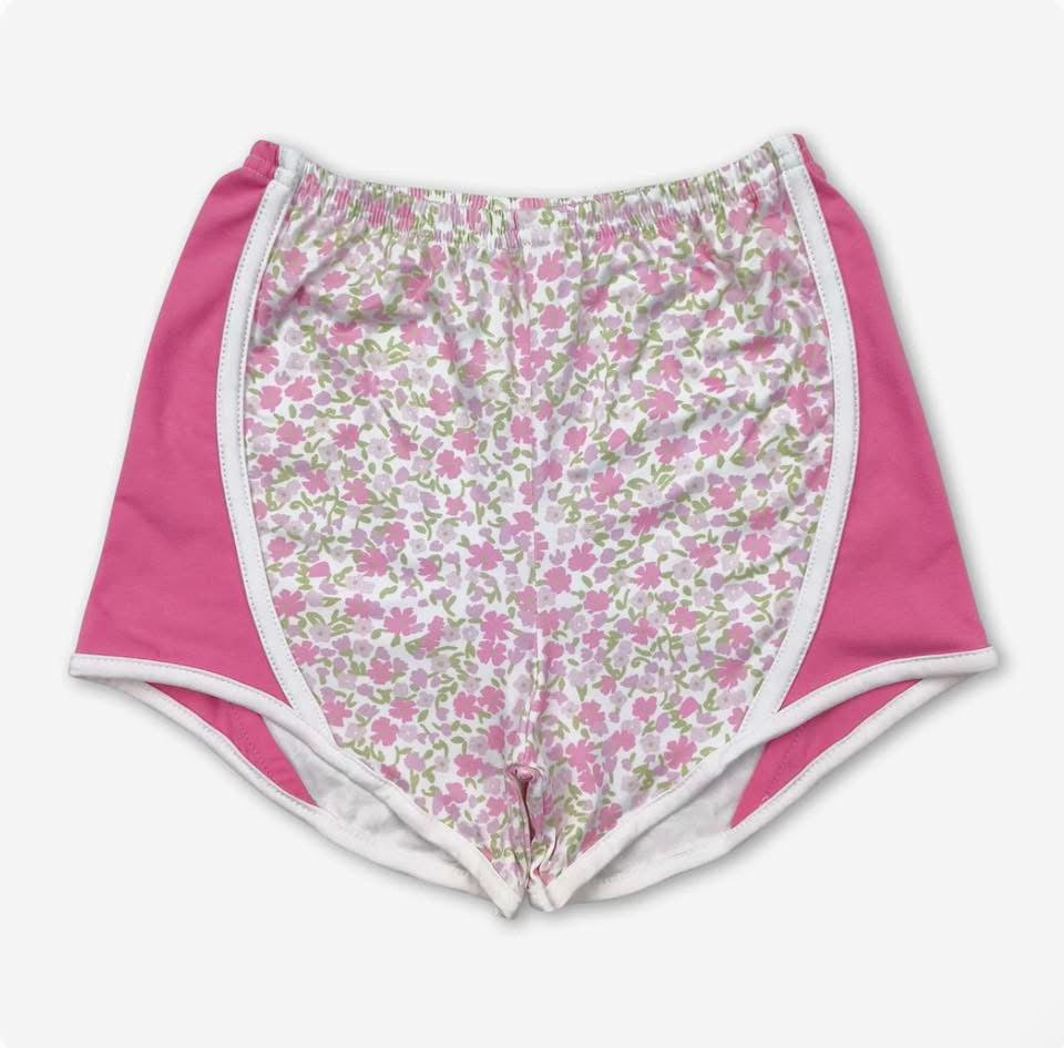 Pink patchwork girls shorts