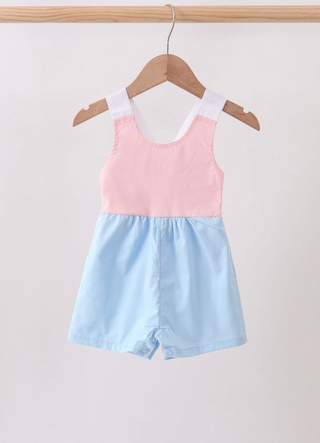 Pink & Blue Bow romper