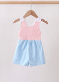 Pink & Blue Bow romper