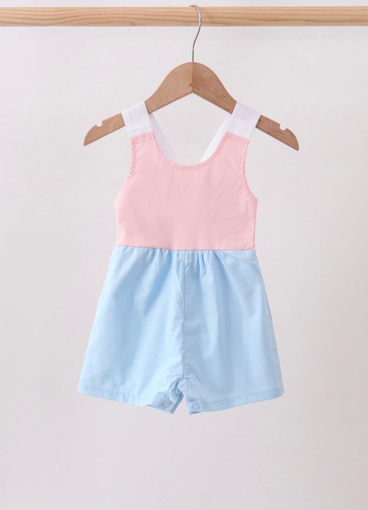 Pink & Blue Bow romper