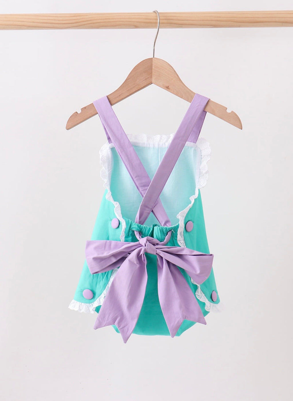 Green Ruffle Bow Sunsuit