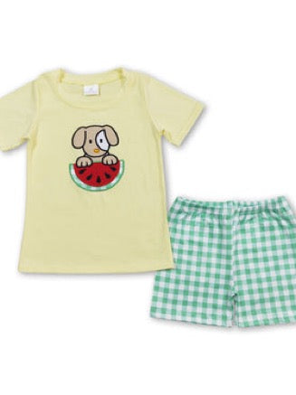Watermelon Dog Shorts Set