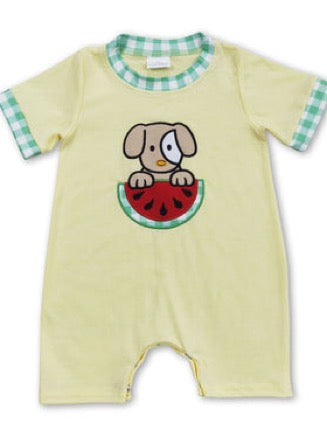Watermelon Dog Boys Romper